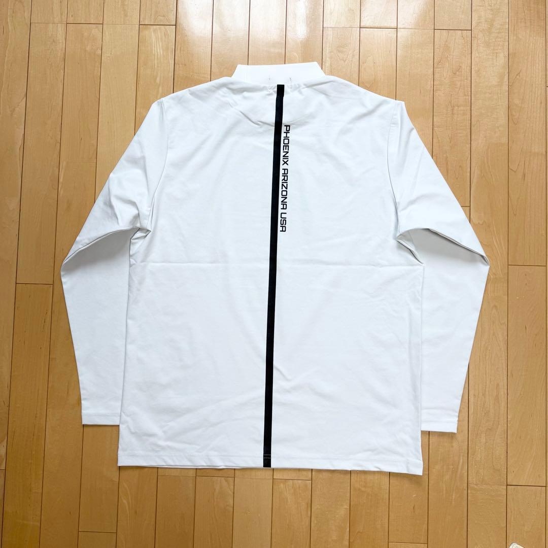 【極美品】ピン モックネック シャツ 蓄熱保温 ヒートエナジー ロンT 白 3L