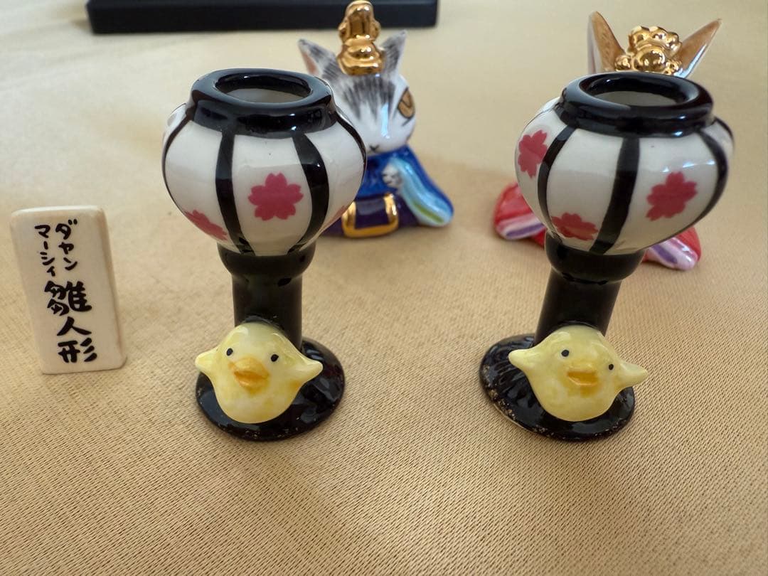 ダヤンとマーシィ雛人形セット 陶器製