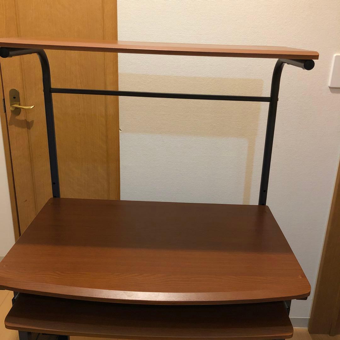 ブラウンキャスター付きパソコンデスク　梱包頼める便で発送。