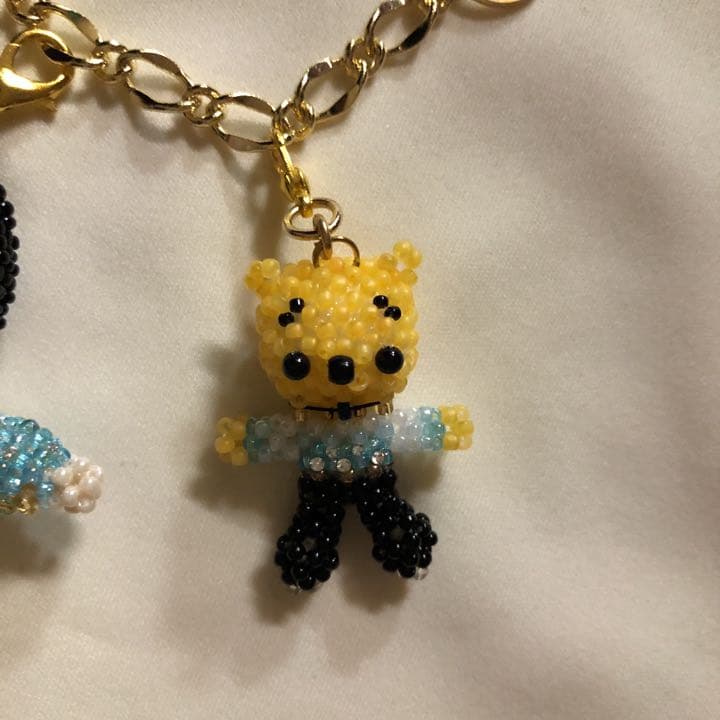 スケート好き男の子⭐︎あみぐるみビーズストラップチャーム⭐︎フィギュア⭐︎ハンドメイド
