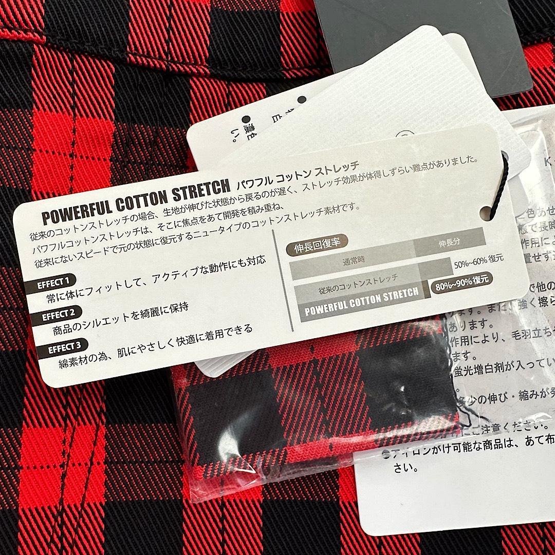 628 パーリーゲイツ定価30,800円パワフルコットン 赤×紺チェック6LL