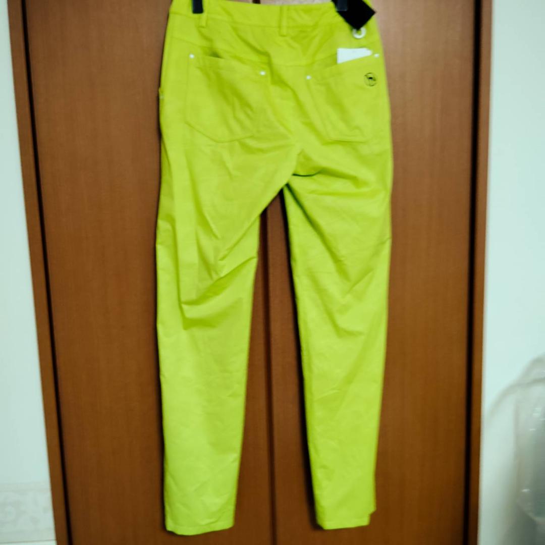 新品　ワールド レディース ゴルフパンツ 撥水 接触冷感 蛍光イエロー