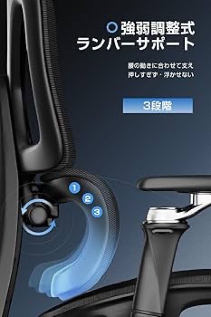 【未使用 新品】高級品フットレスト付 3Dヘッドレスト オフィスチェア人体工学