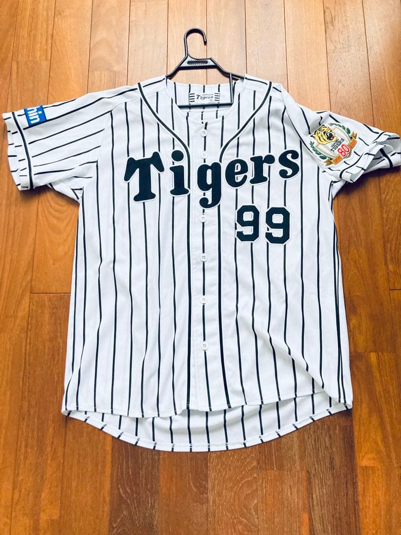 阪神タイガース 狩野　80周年ワッペン付き　ユニフォームL 刺繍　狩野恵輔ミズノ