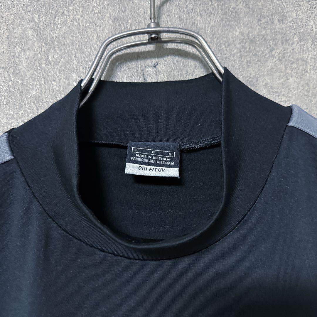 NIKE GOLF ナイキゴルフ 刺繍ロゴ 長袖 モックネック シャツ ブラック