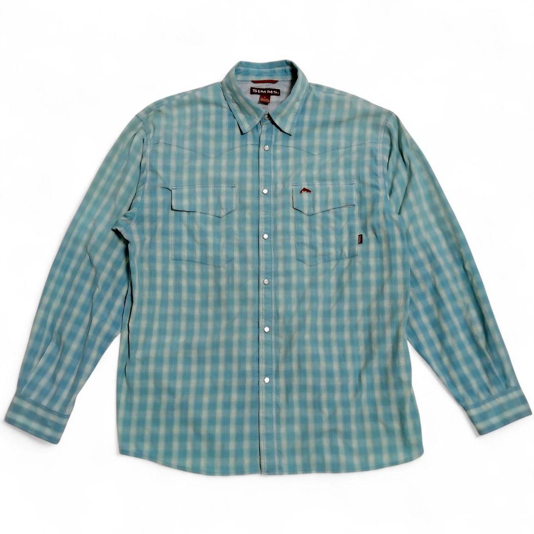 【サイズ2XL・オンブレチェック】シムス フィッシング ウエスタンシャツ 釣り