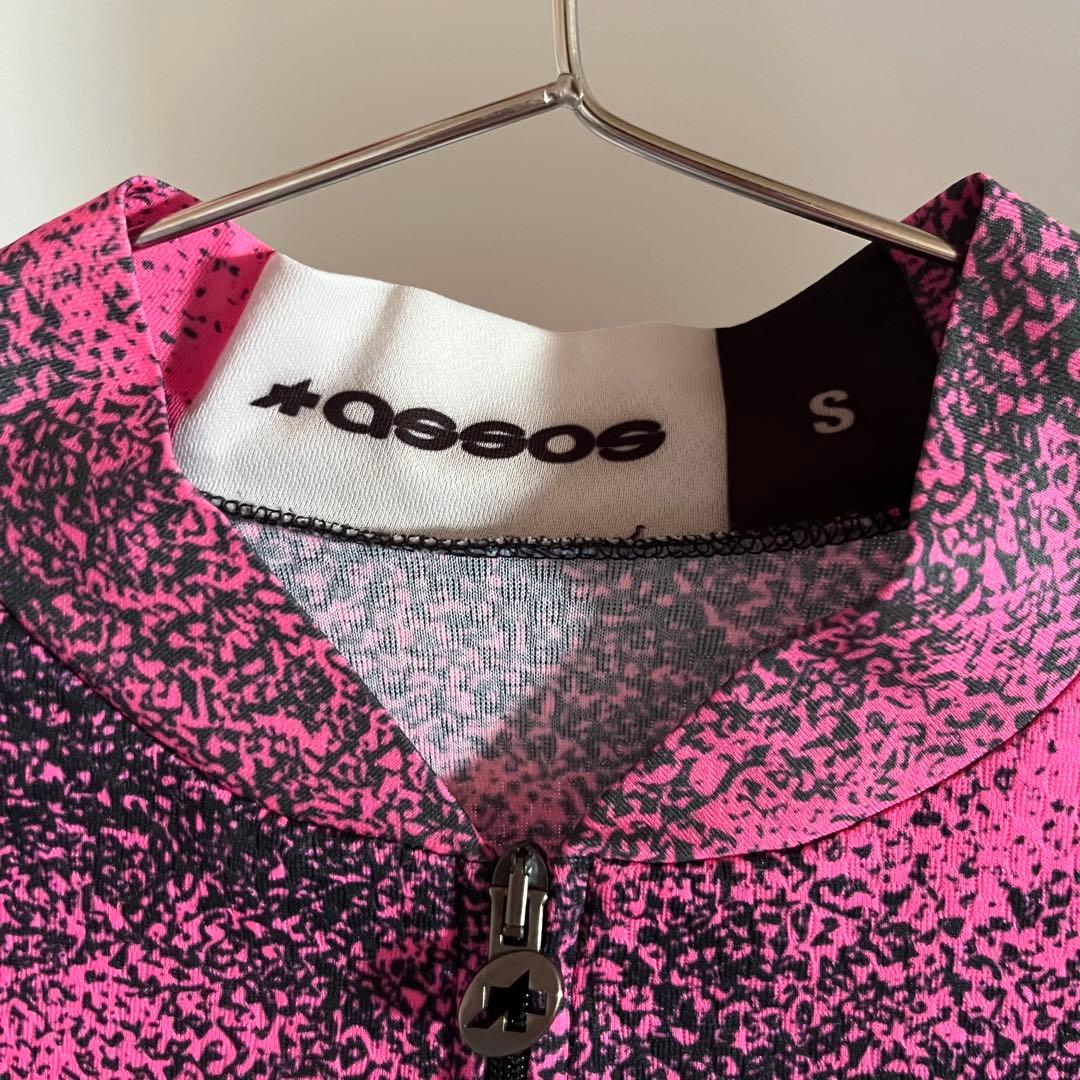 assos ロードバイク サイクルジャージ S ピンク/黒　半袖　レディース