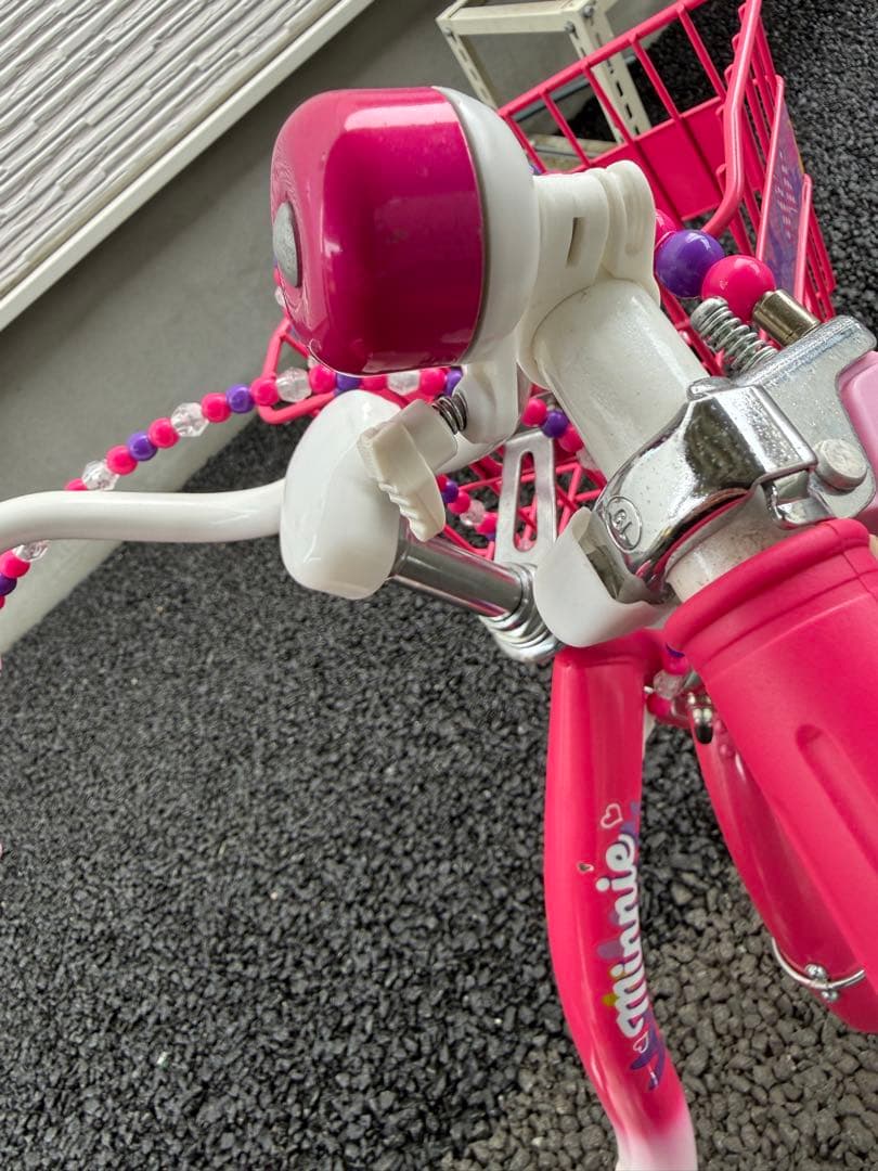 【美品・室内保管】アイデス ミニーマウス 子供用自転車 16インチ 補助輪付