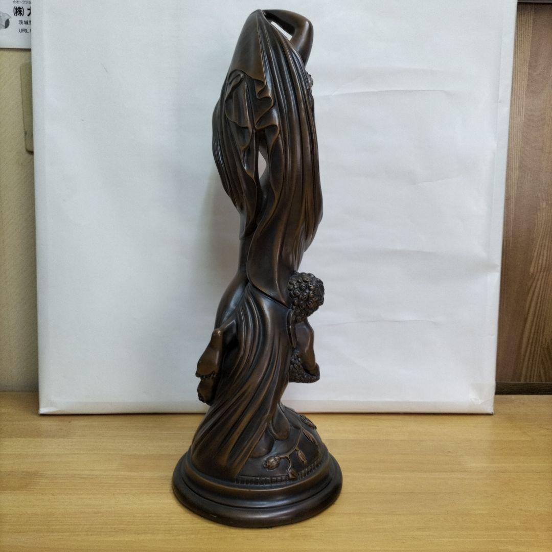 女性と子供のブロンズ風彫刻 約49cm