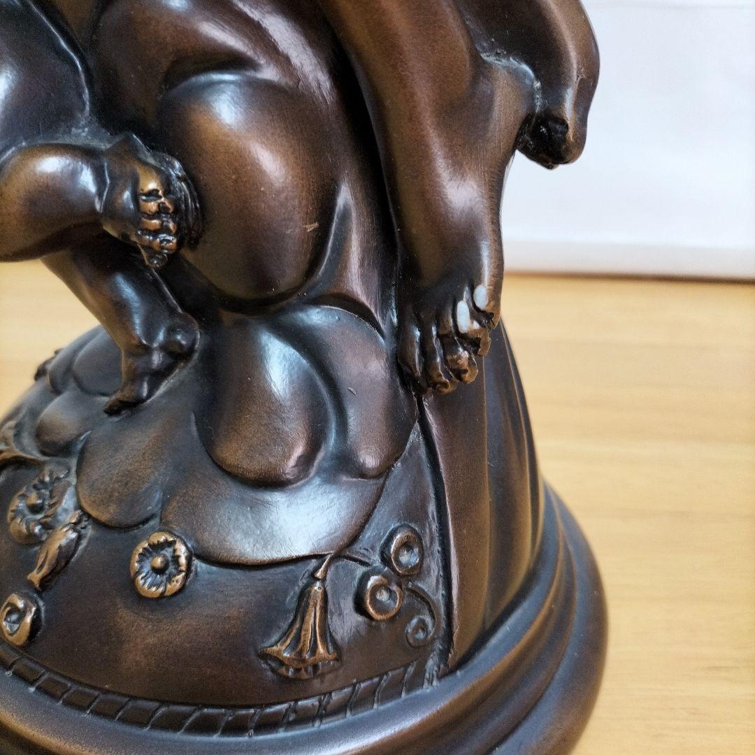 女性と子供のブロンズ風彫刻 約49cm