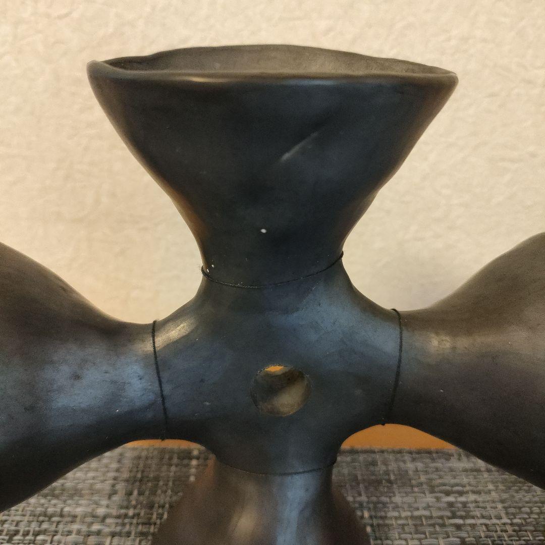 メキシコ　ベル　黒陶　オブジェ　ミッドセンチュリー