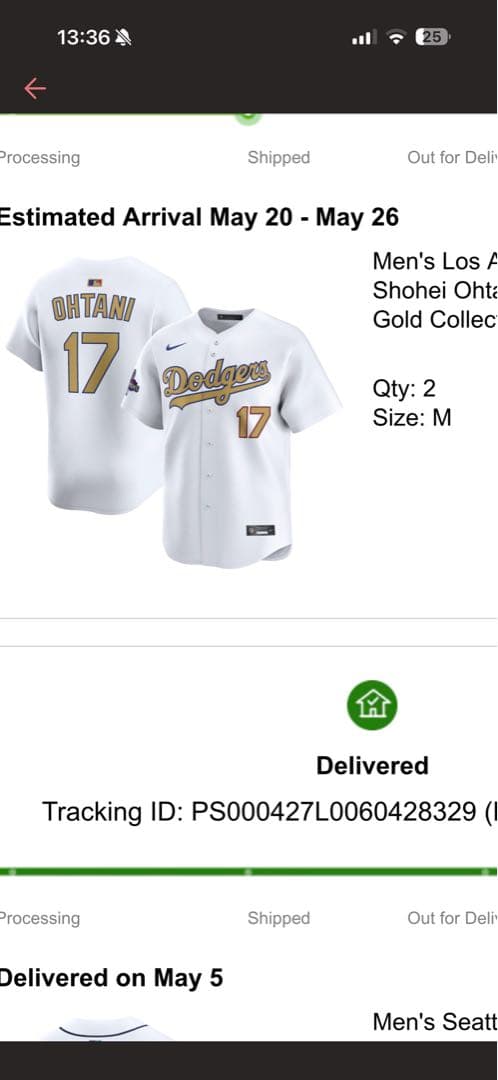 新品未開封　ドジャース　大谷翔平　ユニフォーム