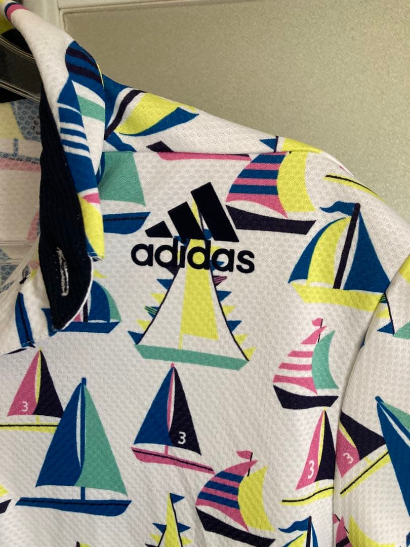adidas セーリングボート柄 ポロシャツ メンズ Lサイズ