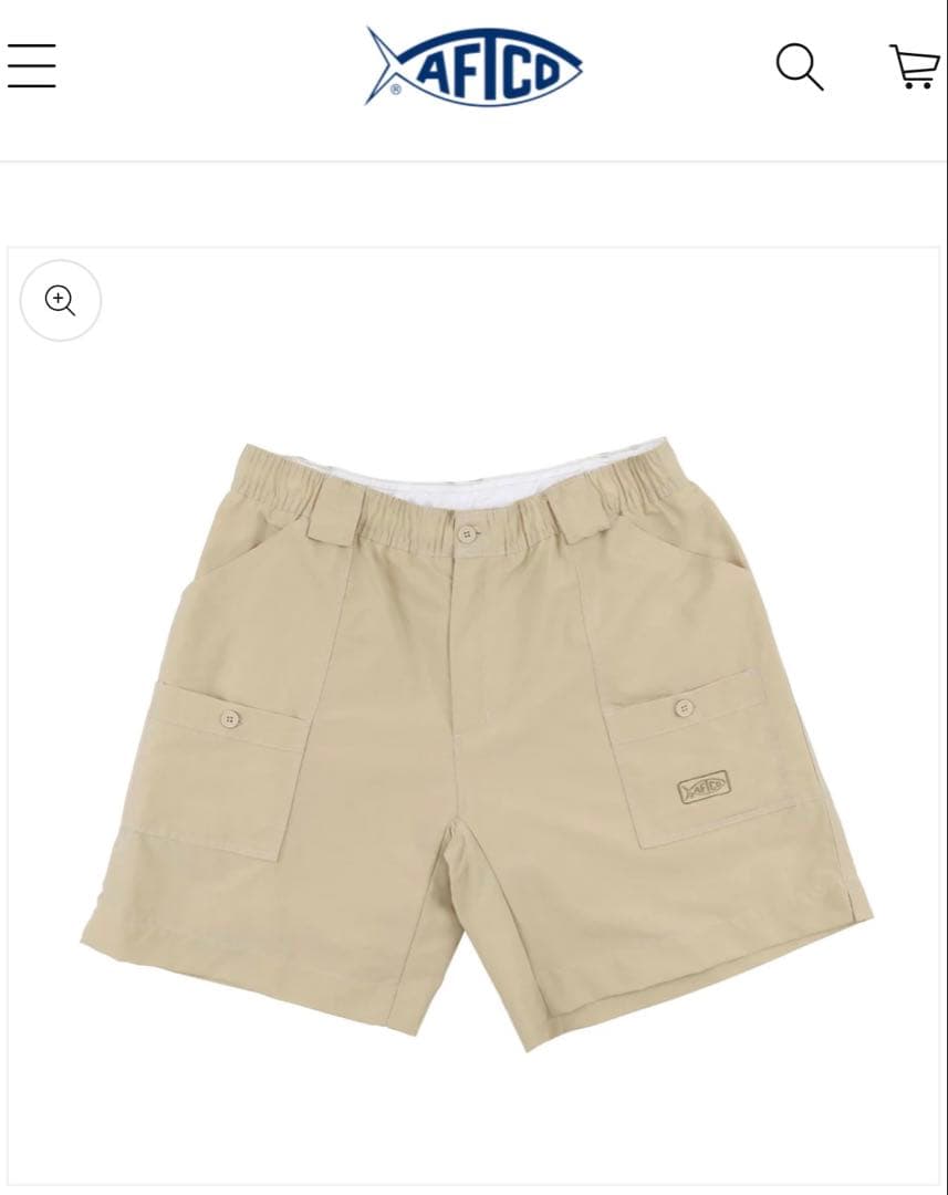AFTCO Original Fishing Shorts Long M カーキ