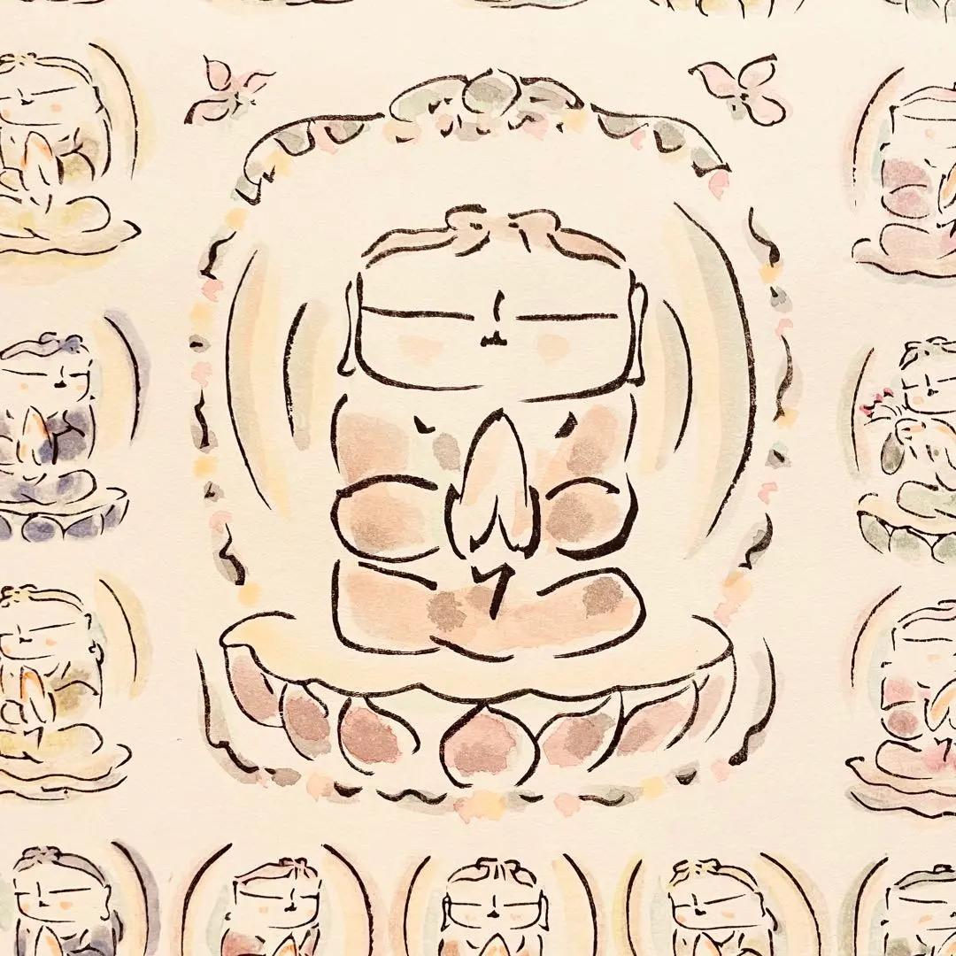 3953 佐久間 「百体合掌童子」 共箱 肉筆 紙本 日本画 掛軸 縁起物 太巻
