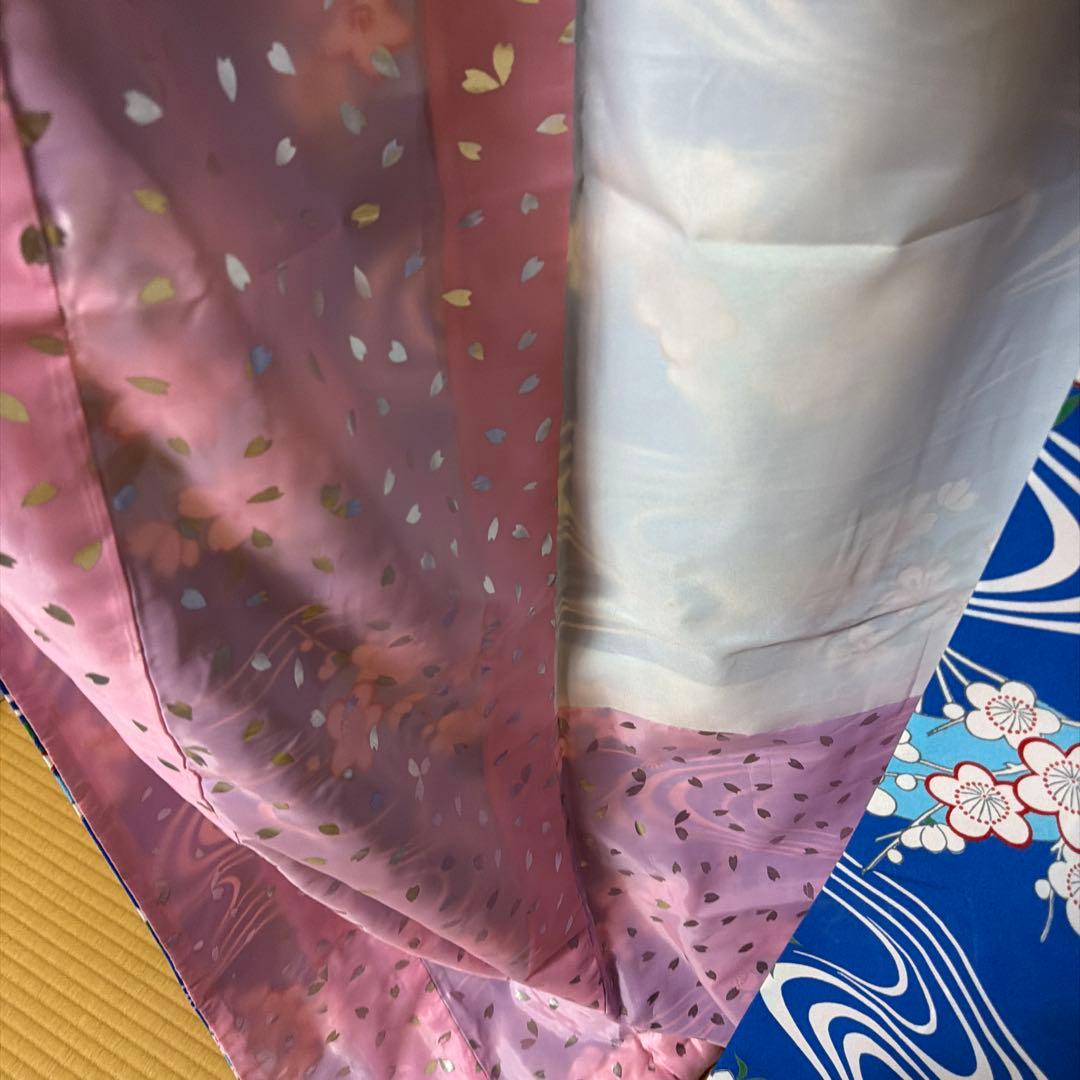 【美品】【高級】舞踊用 流水桜 引きずり Kimono