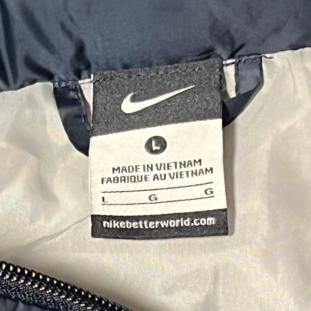 NIKE ナイキ　極厚　ダウンコート　ベンチコート　フーディsizeL ネイビー