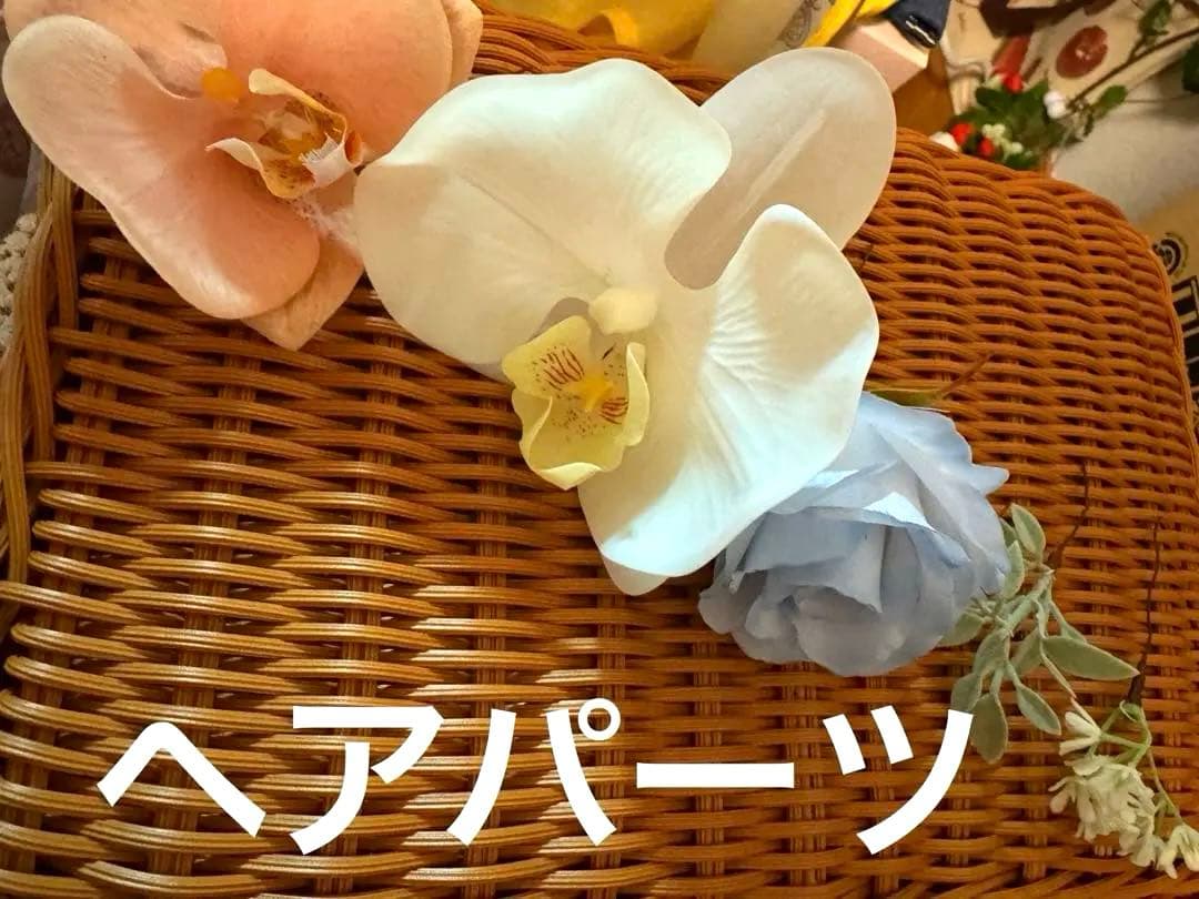 SALEウェディングブーケブートニアアーティフィシャルフラワヘアパーツ3点set