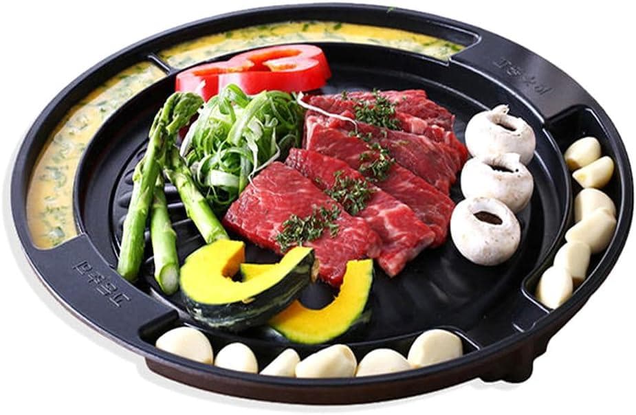 焼肉プレート 鉄板焼き 直火式 グリルパン 焦げ付き防止 コーティング 丸型