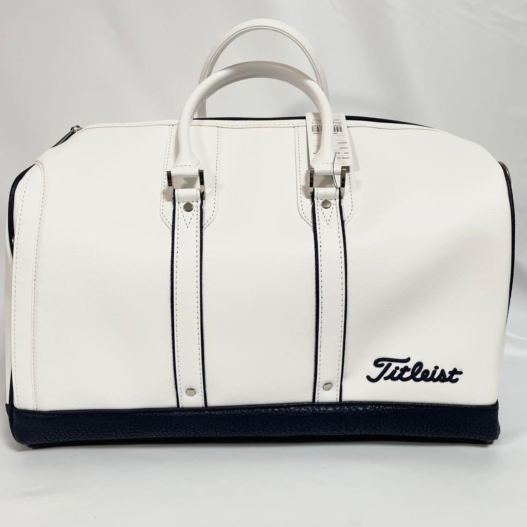 Titleist ゴルフボストンバッグ ホワイト/ネイビー