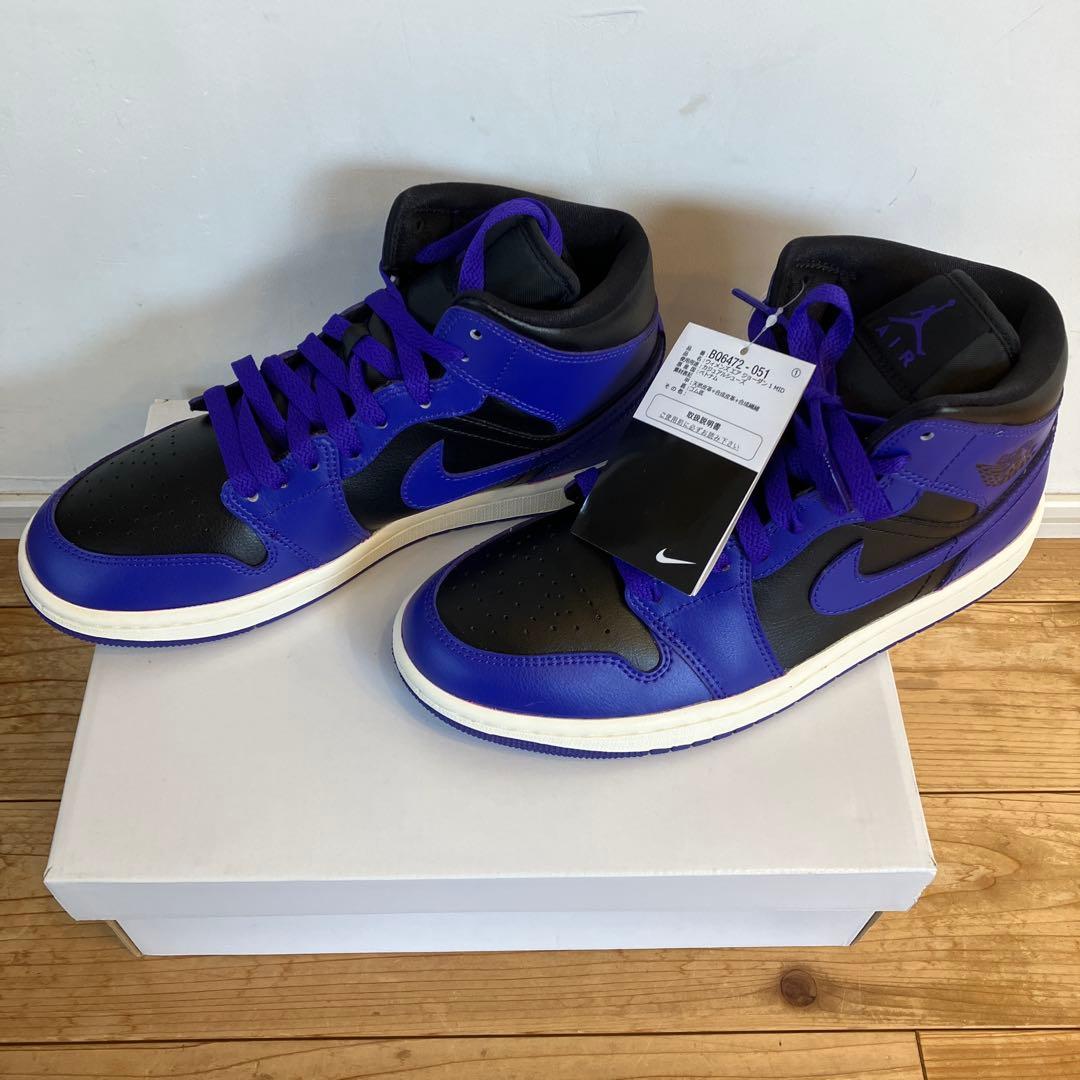 シューズ(男性用) Air Jordan 1 Mid Black Dark Concord 26cm