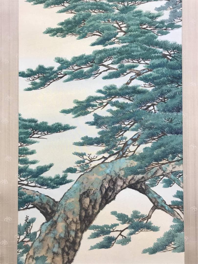 真作/西沢光宣/瑞松双鶴図/松鶴図/正月掛軸/祝事掛軸/名家伝来/AE-204