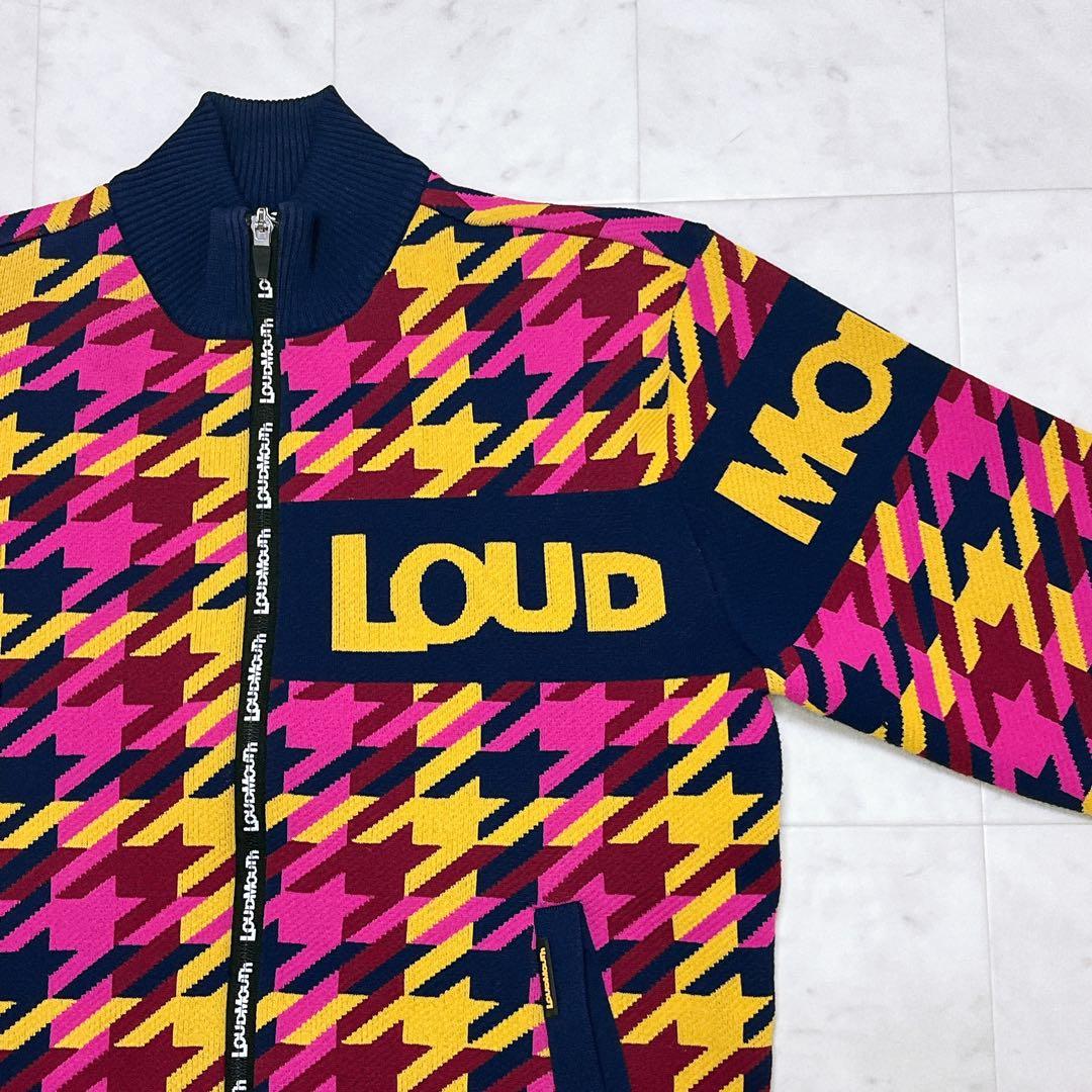 LOUDMOUTHラウドマウス 千鳥柄 蓄熱 ニット ジャケット M