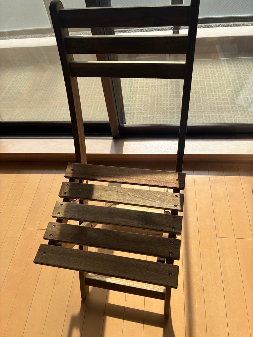 IKEAイケア　アスクホルメン 屋外 テーブル チェア2脚・クッションセット