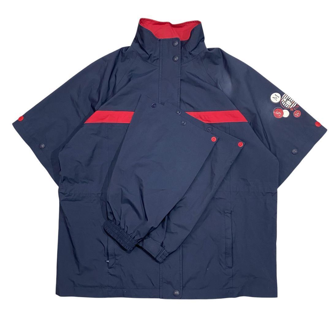 マンシングウェア 2WAY レインコート セットアップ L/M ネイビー ゴルフ