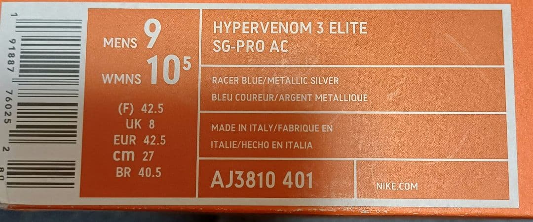 シューズ Nike Hypervenom 3 Elite SG-PRO 27cm