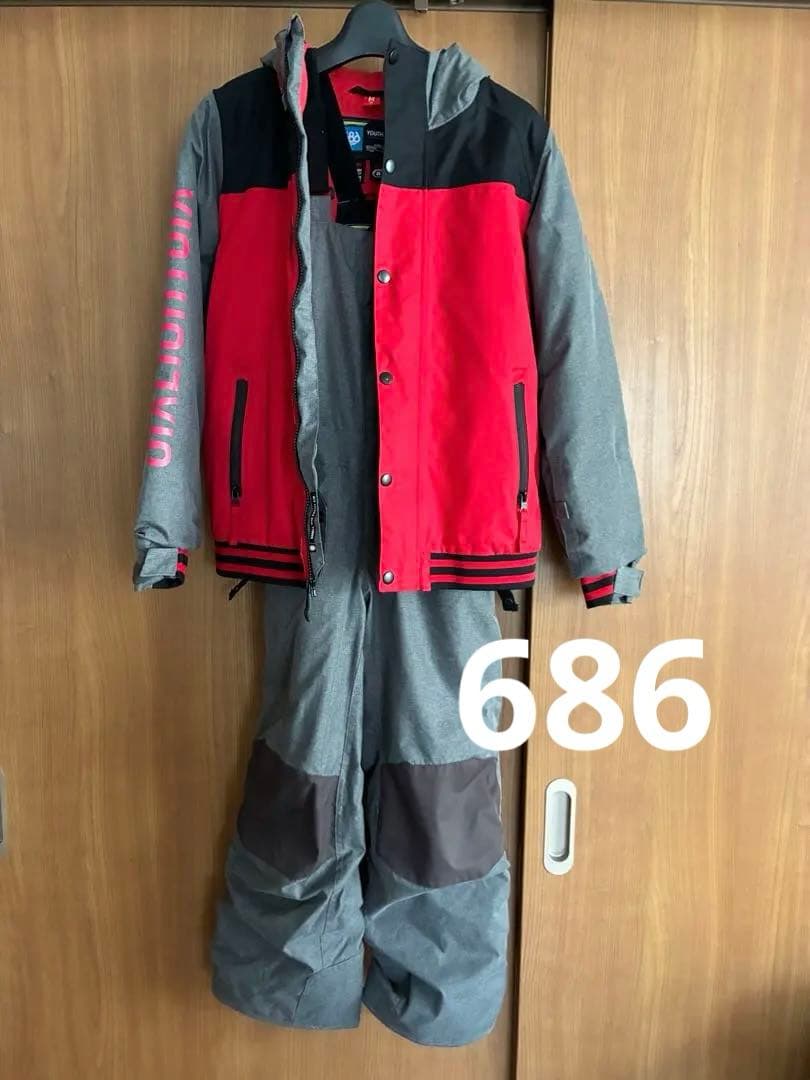 686 YOUTH BOYS スノーボードウェア　ビブパンツ