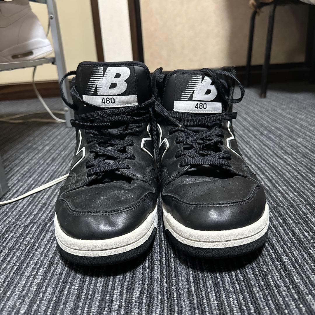 New Balance 480 ブラック ハイカットスニーカー