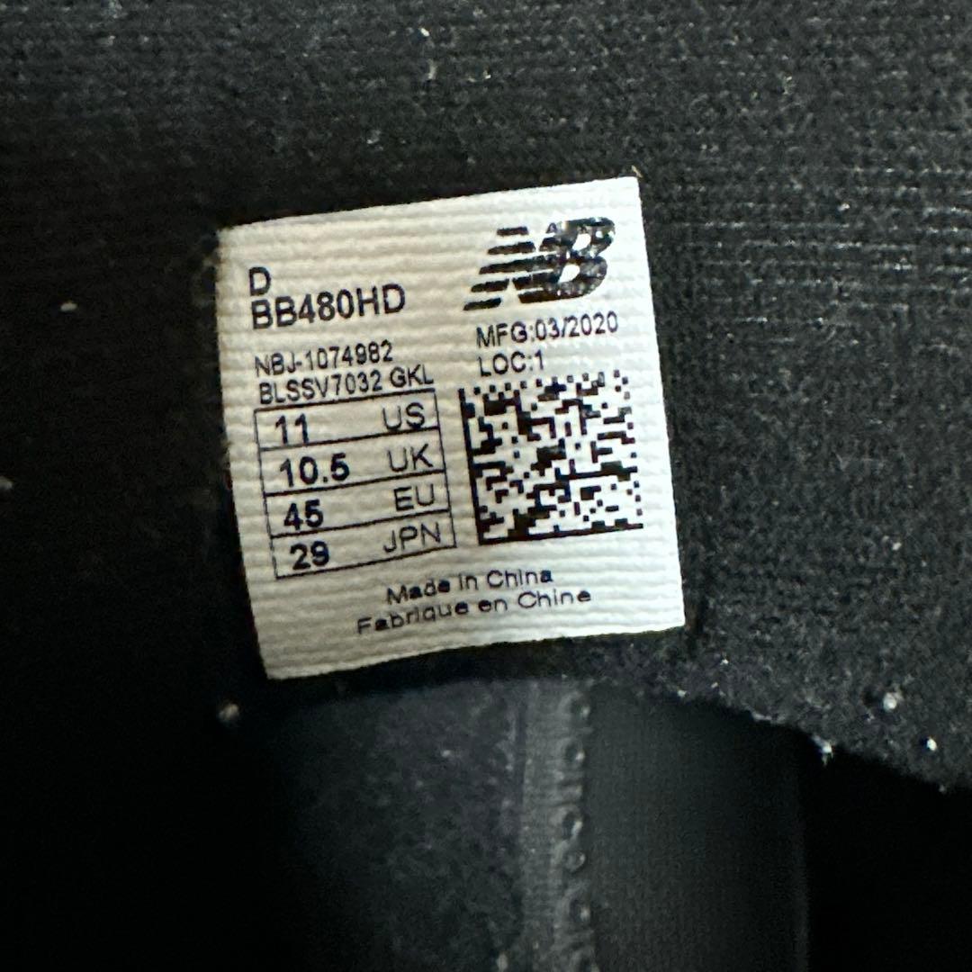 New Balance 480 ブラック ハイカットスニーカー