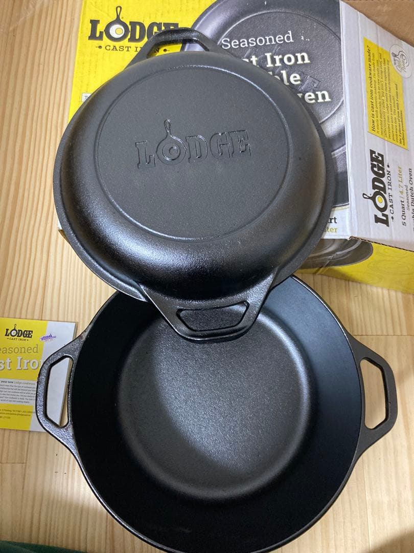 新品　ロッジ ダブルダッチオーブンL8DD3　キャンプ　スキレット
