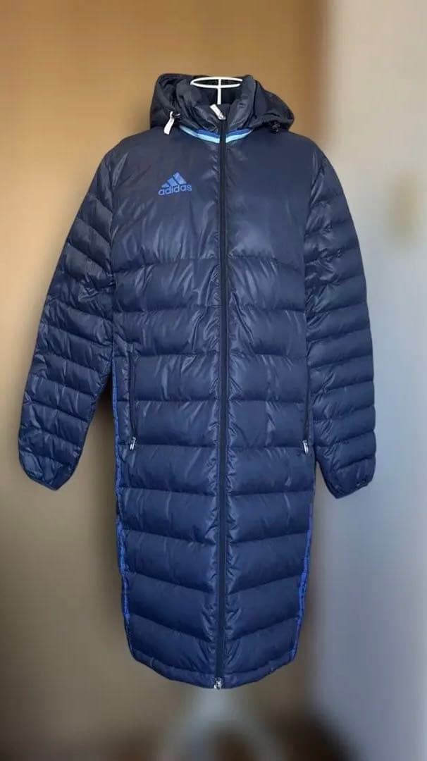 adidas ベンチコート ダウンコート メンズ　S ネイビー