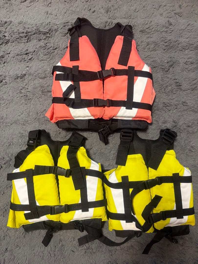 【美品　3枚】WATERGAMES ライフジャケット　浮力測定実施済　大人　子供