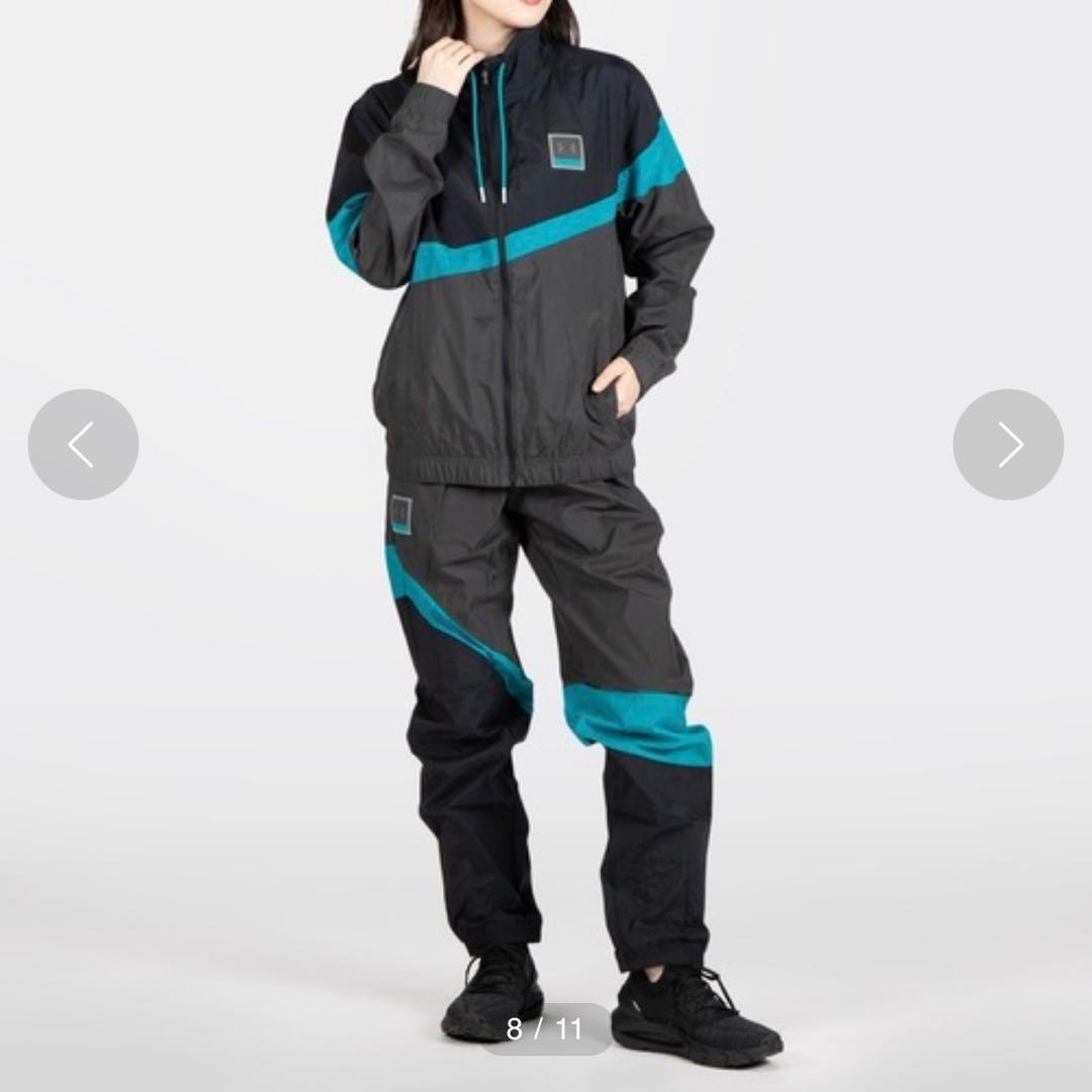Under Armour ジャージ上下セット ブラック/ターコイズ/グレー