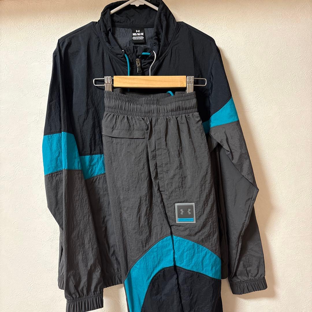 Under Armour ジャージ上下セット ブラック/ターコイズ/グレー