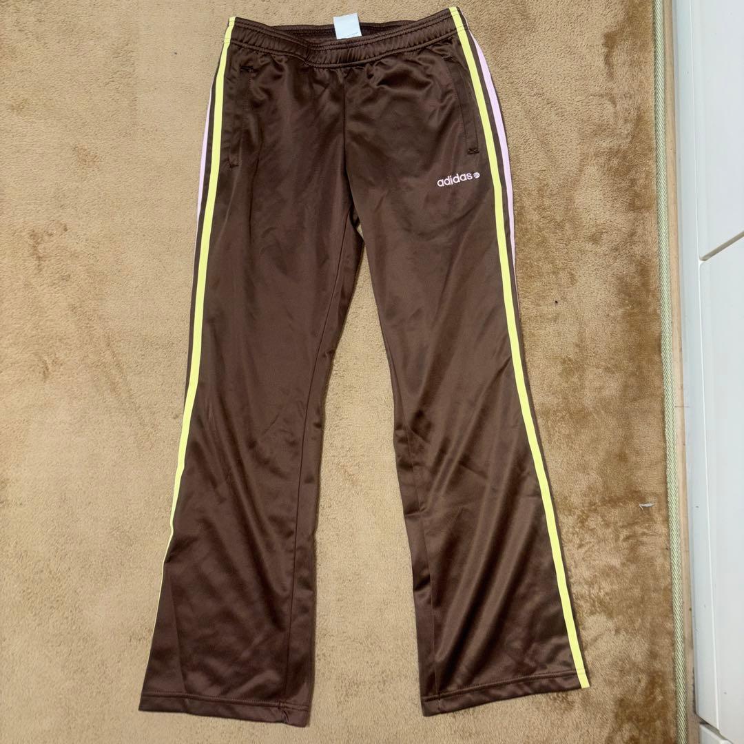 adidas ジャージ 上下セット ブラウン ストライプ