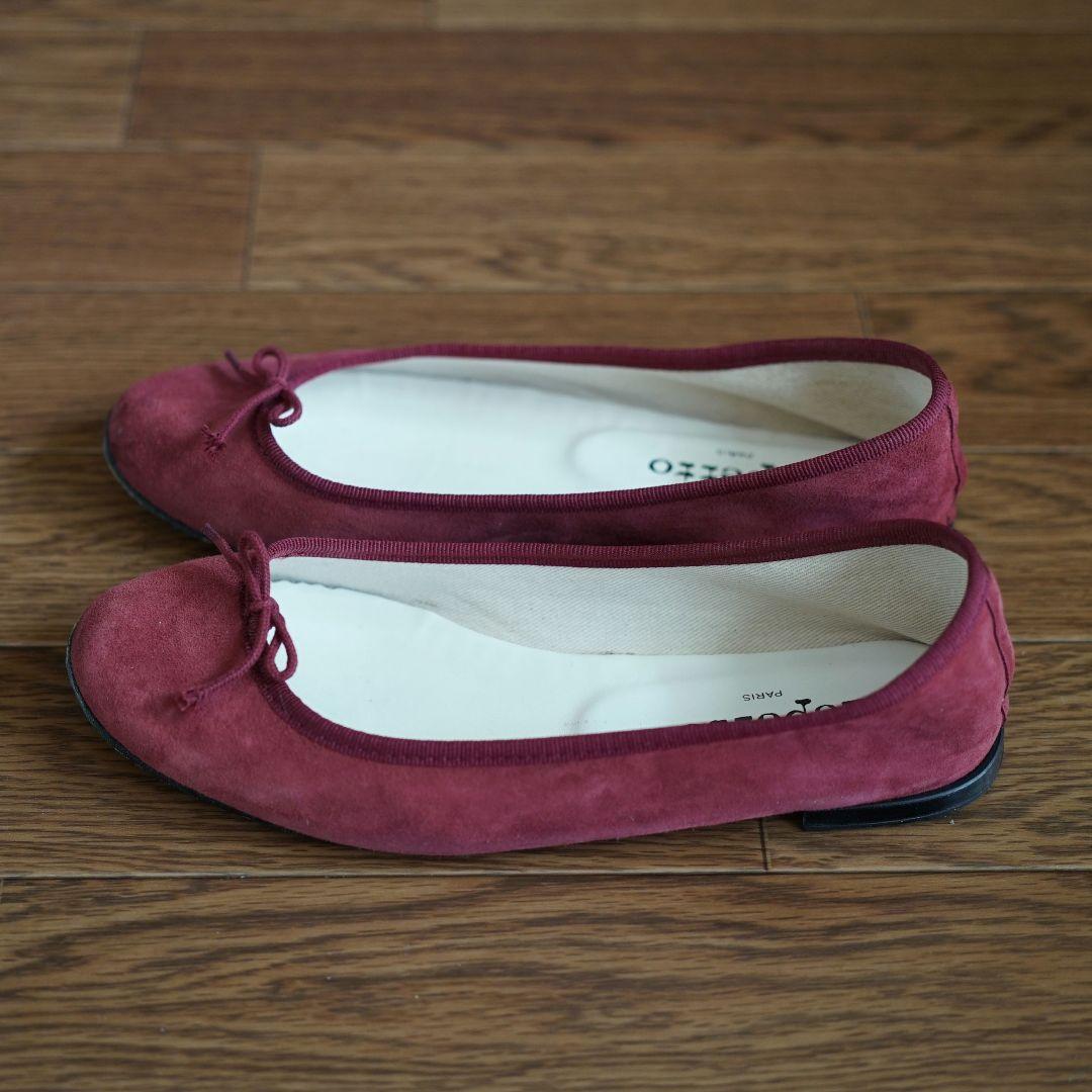美品レペット CUIR VERITABLE バレエシューズ レッド レザーソール