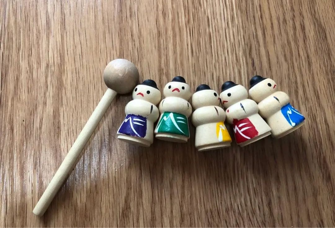 木製おもちゃ カラフル人形セット