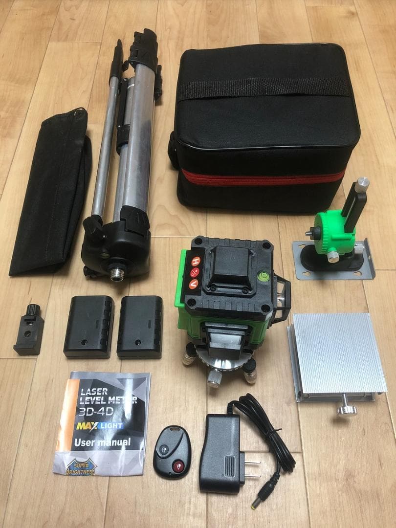 16ライングリーンレーザー墨出し器水平器/4D墨出し機/墨出器/1.2M三脚付き