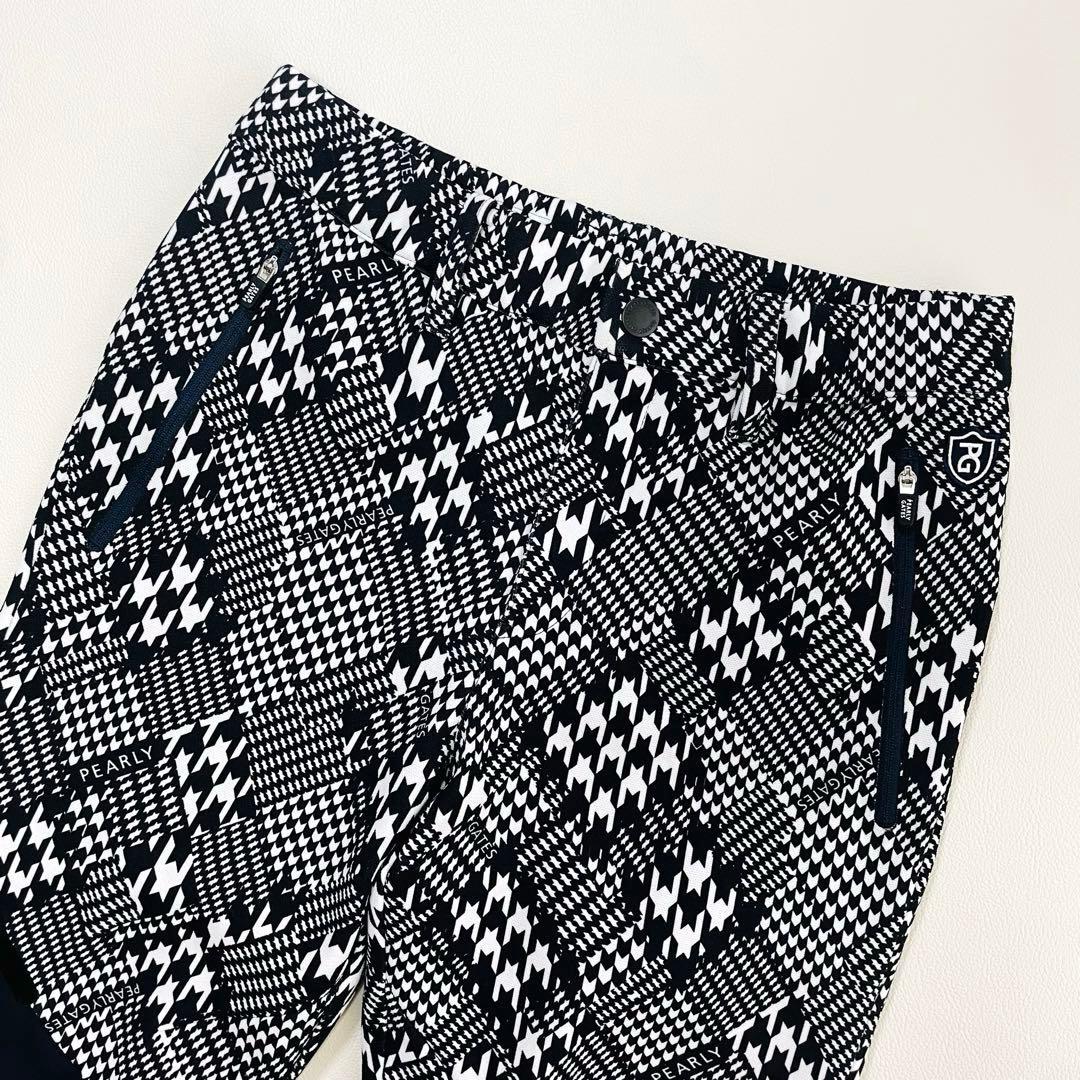6114【美品】パーリーゲイツ　ジョガーパンツ　千鳥格子　ストレッチ　総柄