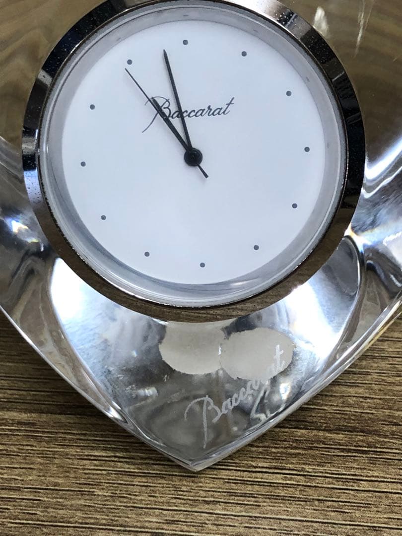 baccarat バカラ 置き時計　ハート　電池なし