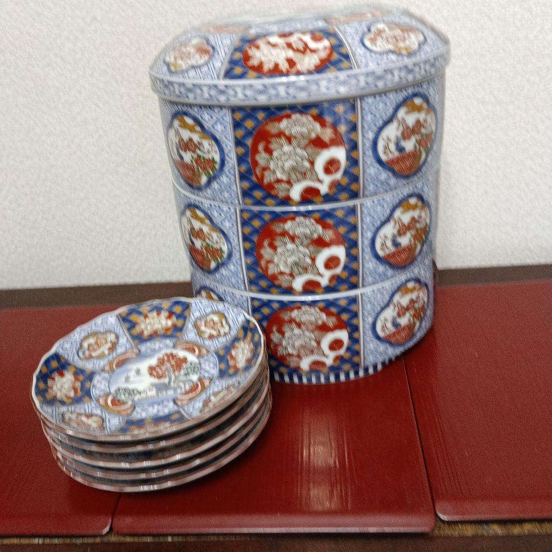 美濃焼　庫山窯　三段重箱　取り皿　5枚セット　新品未使用品