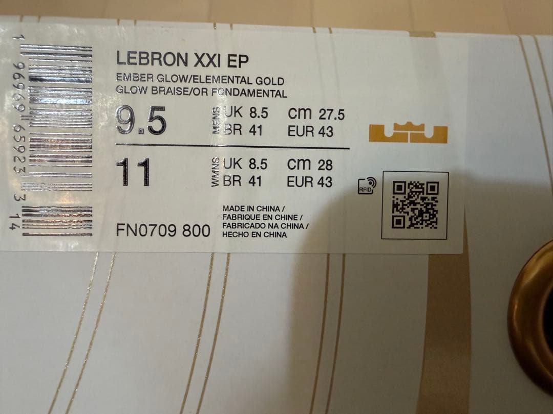 シューズ(男性用) NIKE LEBRON 21 27.5cm