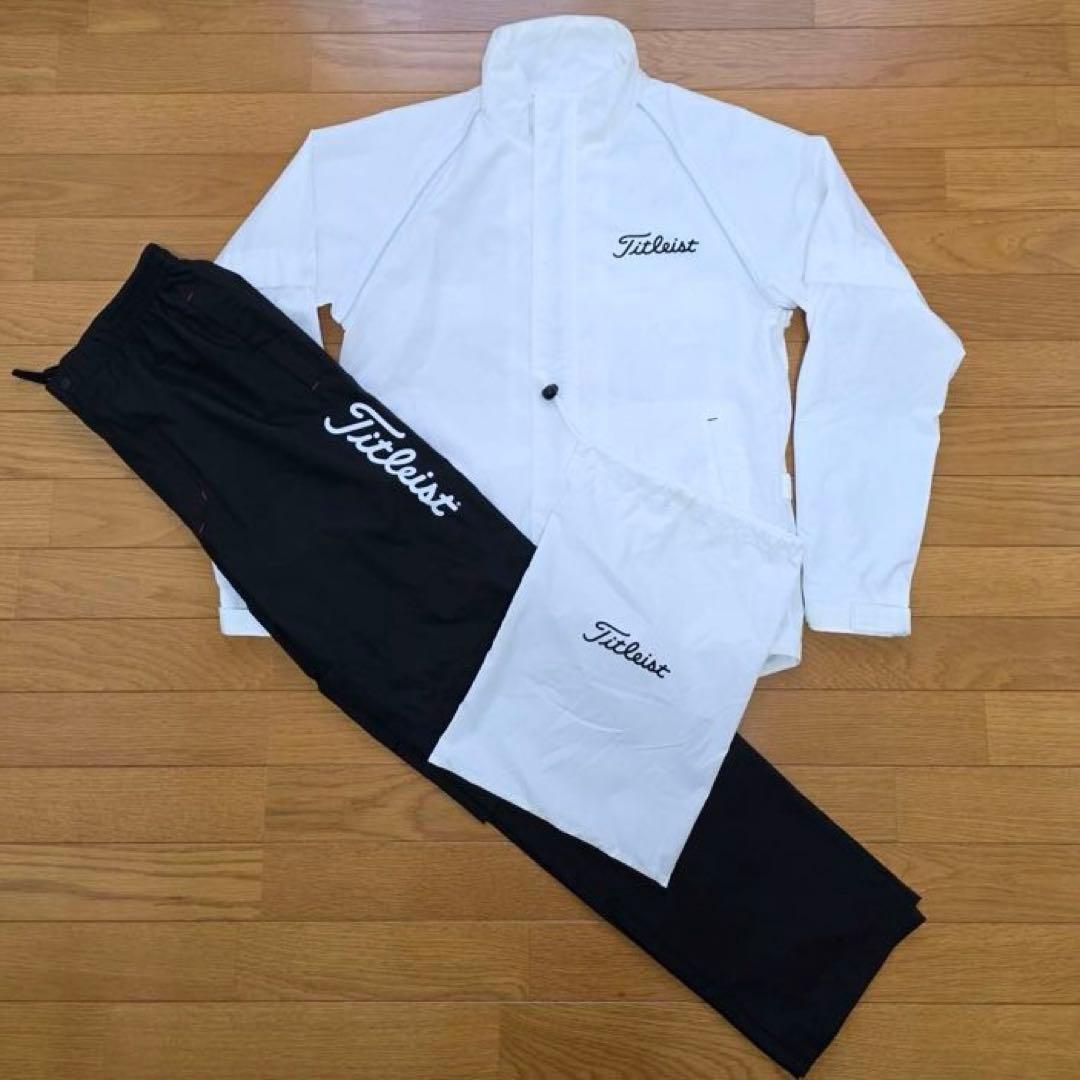 【美品】Titleist レインウェア セットアップ ホワイト/ブラックM