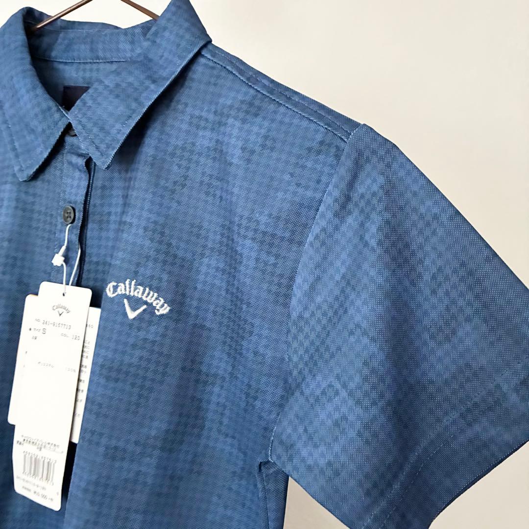 新品　未使用　美品　キャロウェイ　ゴルフ　ウェア　ネイビー　半袖　シャツ　S