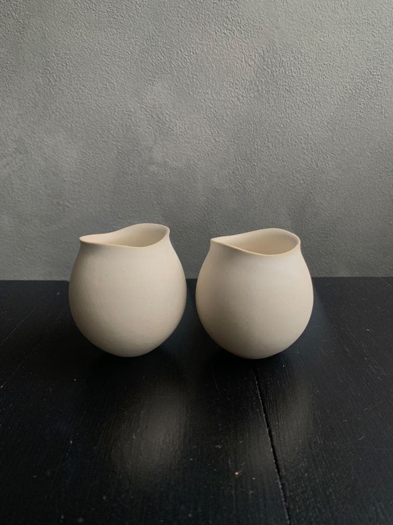 美品　うつろい 茶杯　2客　白マット　大和田　友香