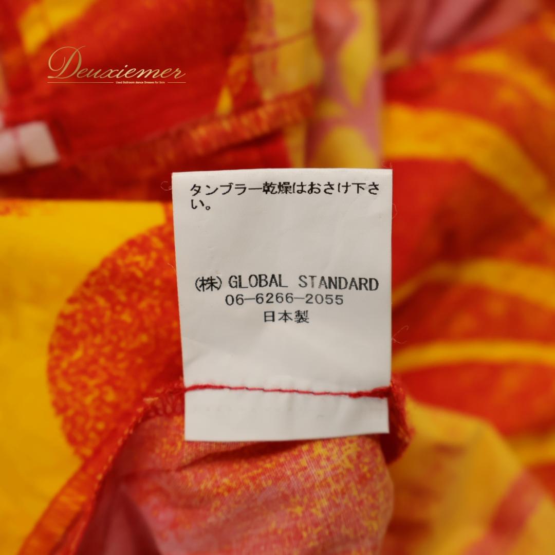 【日本製 フラダンス衣装】レッド ALOHA STANDARDS ワンピース 黄